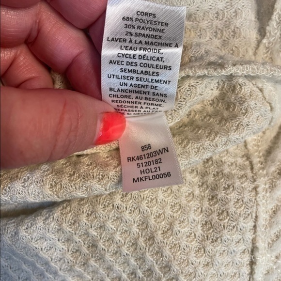 Abound Nordstrom V Neck Thermal Top Tan Boulder 2X New - Picture 5 of 9